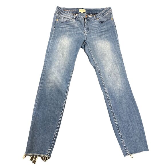 Ted Baker Denim - Ted Baker jeans Aaciee Mid Wash Raw Hem Skinny Jeans Size 32 women